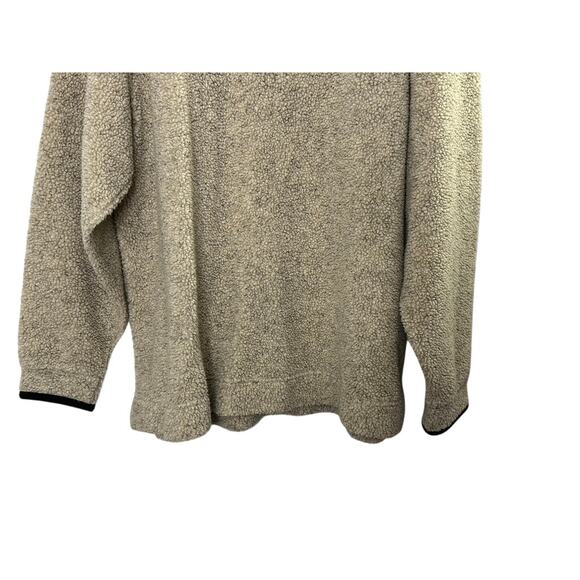 L.L. Bean Beige Sherpa Fleece Mock Neck Sweater Women's Size XL - Picture 3 of 5